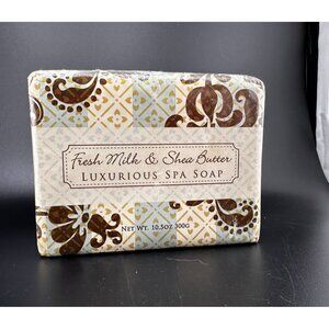 Greenwich Bay 10.5oz 300g Fresh Milk & Shea Butter‎ Luxurious Spa Soap USA NWT